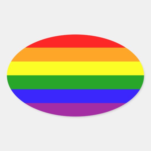 Rainbow Pride stickers - ovaal (Voorkant)