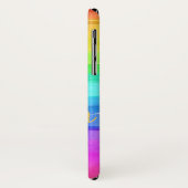 Rainbow Pride Stripes Waterverf Fun Initiaal Naam Case-Mate iPhone Case (Achterkant/links)