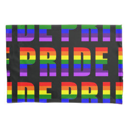 Rainbow Pride Text Art op Custom Black Color Kussensloop