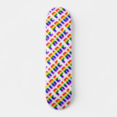 Rainbow Pride Text Art Skateboard (Voorkant)