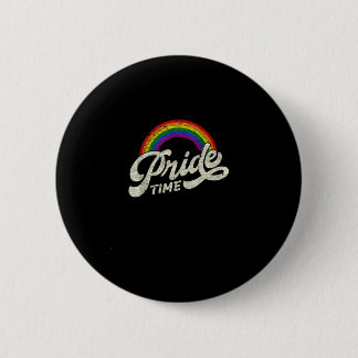 Rainbow, Pride Time, LHBT-Tanktop Ronde Button 5,7 Cm