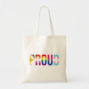 Rainbow Pride 'Trots': LGBTQ Vlaggenkleuren Letter Tote Bag