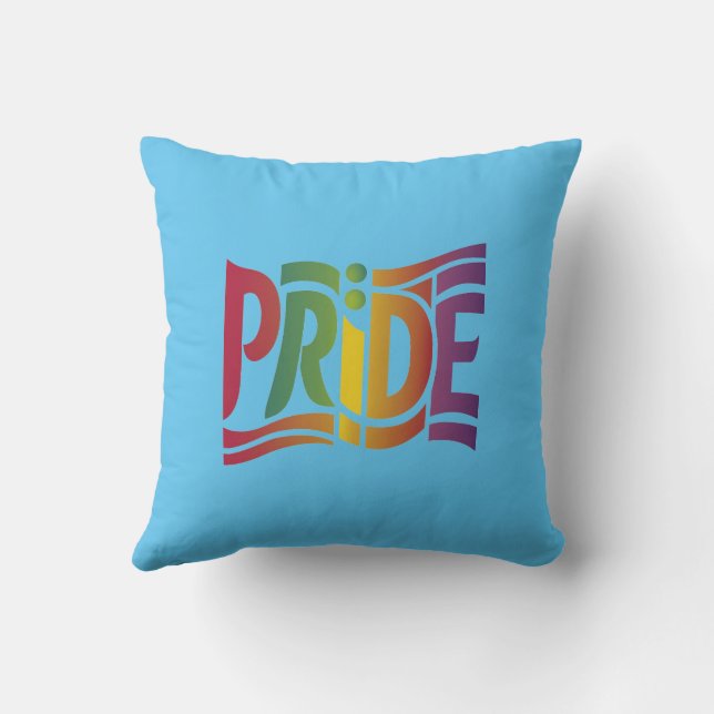 Rainbow Pride Typographic - Bold LGBTQ+ Statement Kussen (Achterkant)