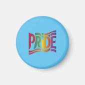 Rainbow Pride Typographic - Bold LGBTQ+ Statement Magneet (Voorkant)