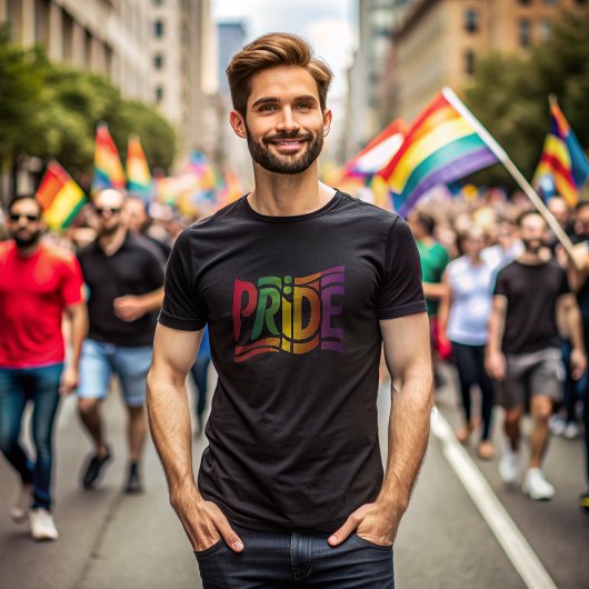 Rainbow Pride Typographic - Bold LGBTQ+ Statement T-shirt