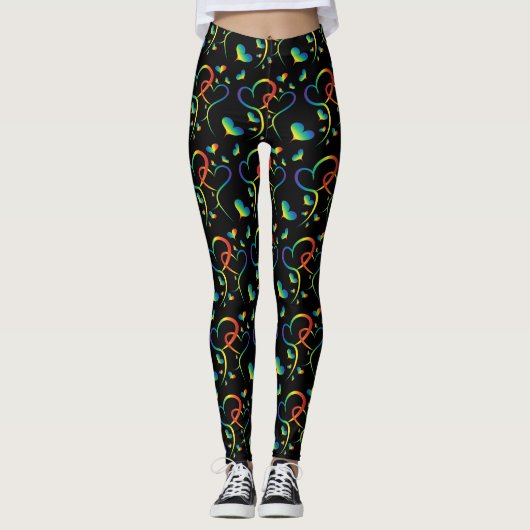 Rainbow Pride Valentijn Leggings (Voorkant)