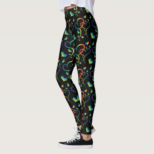 Rainbow Pride Valentine Leggings (Gauche)