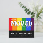 Rainbow Pride Verandering van het Adres LGBTQ+ Bew Aankondigingskaart (Staand voorkant)