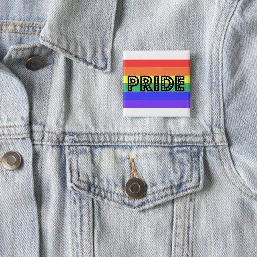Rainbow Pride Vierkante Button 5,1 Cm (In situ)