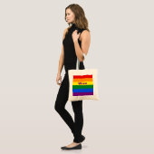 Rainbow Pride Vlag Naam of Monogram Tote Bag (Voorkant (model))