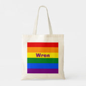 Rainbow Pride Vlag Naam of Monogram Tote Bag (Achterkant)