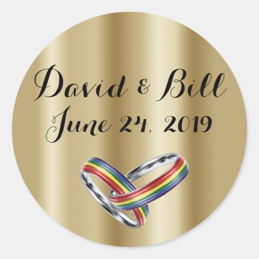 Rainbow Pride Wedding Invitation Envelope Stickers (Voorkant)