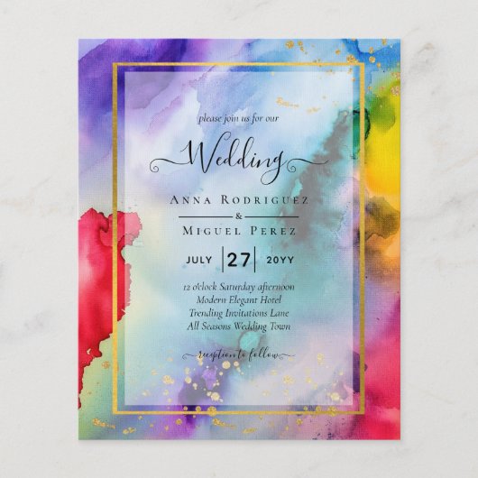 RAINBOW PRIDE WEDDING INVITATION Ink LeahG (Voorkant)