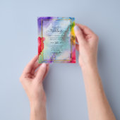 RAINBOW PRIDE WEDDING INVITATION Ink LeahG Flyer (Hand)