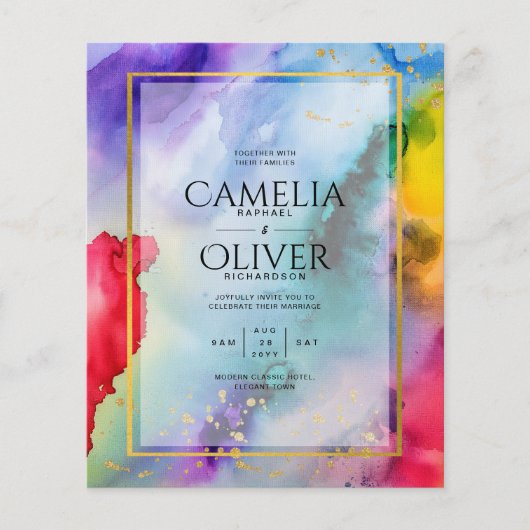 RAINBOW PRIDE WEDDING INVITATION Ink LeahG Flyer (Voorkant)