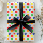 Rainbow Primary Polka Dots Pattern Cadeaupapier