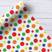 Rainbow Primary Polka Dots Pattern Cadeaupapier