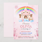 Rainbow Princess Castle Birthday Party Invitation (Devant / Derrière)