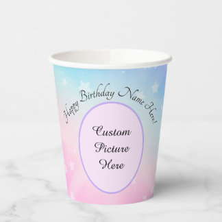 Rainbow Princess Personal Afbeelding Cups Papieren Bekers