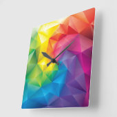 Rainbow Prism Square Wall klok (Hoek)