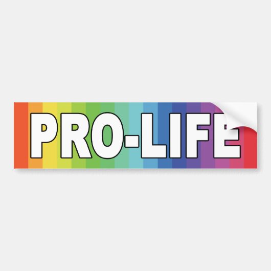 Rainbow Pro-Life Bumpersticker (Voorkant)