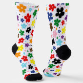 Rainbow Progress Pride Vlag Bloemen Doodle Quasar Sokken (Gebogen)