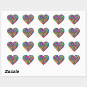 Rainbow Psychedelic Creëer Uw eigen blanco Sjabloo Hart Sticker (Vel)