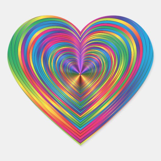 Rainbow Psychedelic Creëer Uw eigen blanco Sjabloo Hart Sticker (Voorkant)