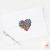 Rainbow Psychedelic Creëer Uw eigen blanco Sjabloo Hart Sticker (Envelop)