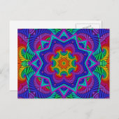 Rainbow  Psychedelic Fractal Kaleidoscope Briefkaart (Voorkant / Achterkant)