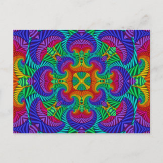 Rainbow  Psychedelic Fractal Kaleidoscope Briefkaart