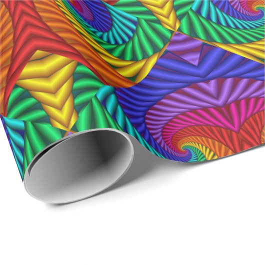 Rainbow  Psychedelic Fractal Kaleidoscope Cadeaupapier (Rol Hoek)