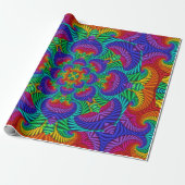 Rainbow Psychedelic Fractal Kaleidoscope Cadeaupapier (Uitgerold)