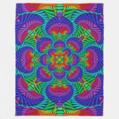 Rainbow  Psychedelic Fractal Kaleidoscope Fleece Deken (Voorkant)