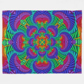 Rainbow  Psychedelic Fractal Kaleidoscope Fleece Deken (Voorkant (Horizontaal))