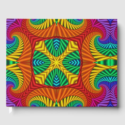 Rainbow  Psychedelic Fractal Kaleidoscope Gastenboek (Voorkant)