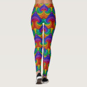 Rainbow  Psychedelic Fractal Kaleidoscope Leggings (Achterkant)