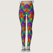 Rainbow  Psychedelic Fractal Kaleidoscope Leggings (Voorkant)