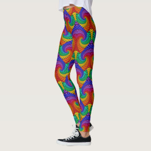 Rainbow Psychedelic Fractal Kaleidoscope Leggings