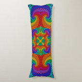 Rainbow  Psychedelic Fractal Kaleidoscope Lichaamskussen (Voorkant Verticaal)