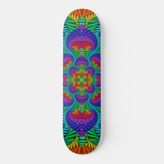 Rainbow  Psychedelic Fractal Kaleidoscope Skateboard (Voorkant)