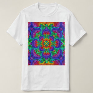Rainbow  Psychedelic Fractal Kaleidoscope T-shirt