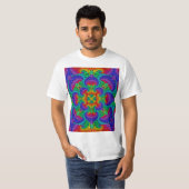 Rainbow Psychedelic Fractal Kaleidoscope T-shirt (Voorkant volledig)