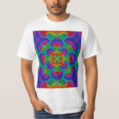 Rainbow Psychedelic Fractal Kaleidoscope T-shirt (Voorkant)