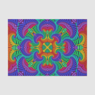 Rainbow Psychedelic Fractal Kaleidoscope Tissuepapier