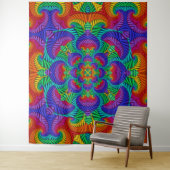 Rainbow Psychedelic Fractal Kaleidoscope Wandkleed (In situ)