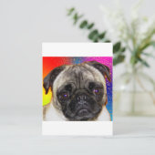 Rainbow Pug Briefkaart (Staand voorkant)