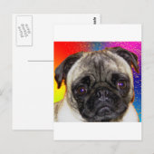 Rainbow Pug Briefkaart (Voorkant / Achterkant)