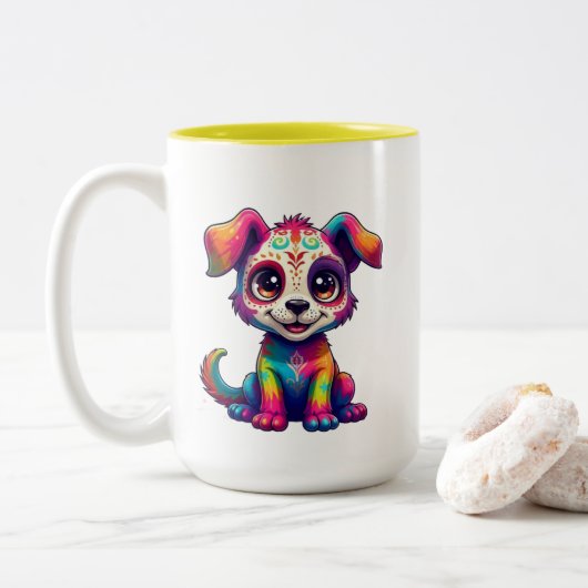 Rainbow Puppy Mug (Avec donut)