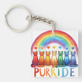 Rainbow Purride Cat Digitale Kunst Sleutelhanger